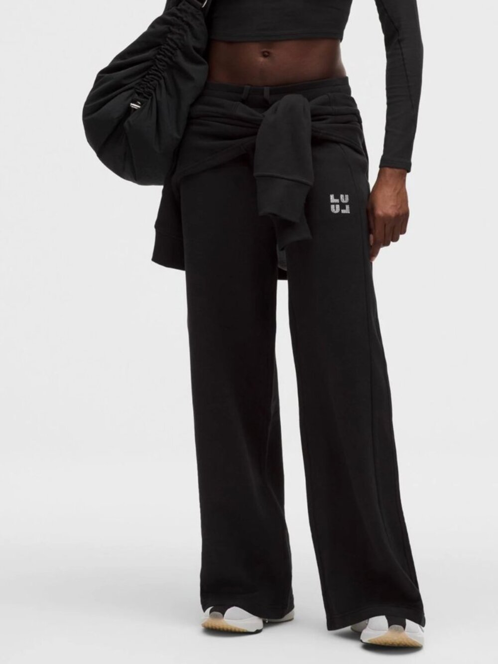 Lululemon Scuba Mid-Rise Wide-Leg Pant Jewelled Women's Size S Black